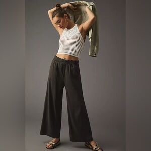 Anthropologie Charcoal Wide Leg Pants XL/16